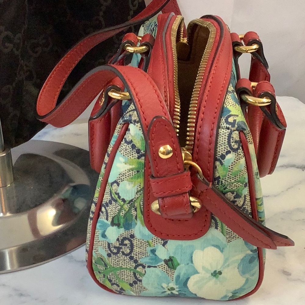 GUC Gucci Blooms Supreme Mini Boston Women's Handbag - Picture 4 of 4
